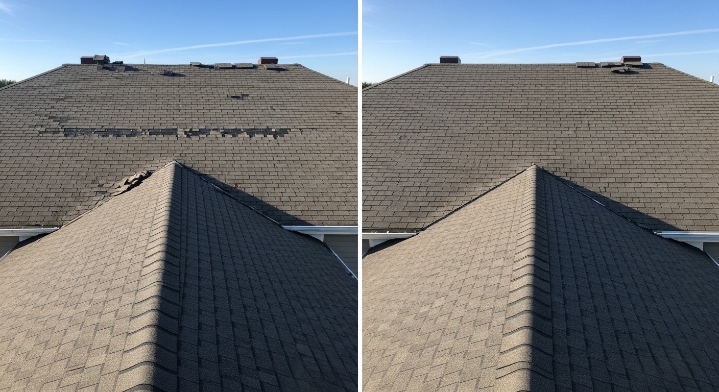 Before and After Professional Roof Damage Inspection in Chandler AZ - Veterans Chand Roofing