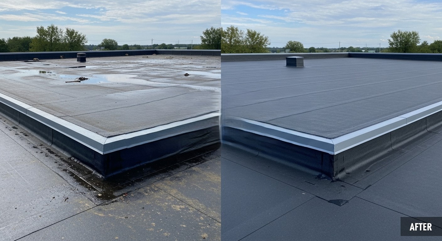 Before and After Flat Roof Repair & Replacements in Chandler AZ - Veterans Chand Roofing