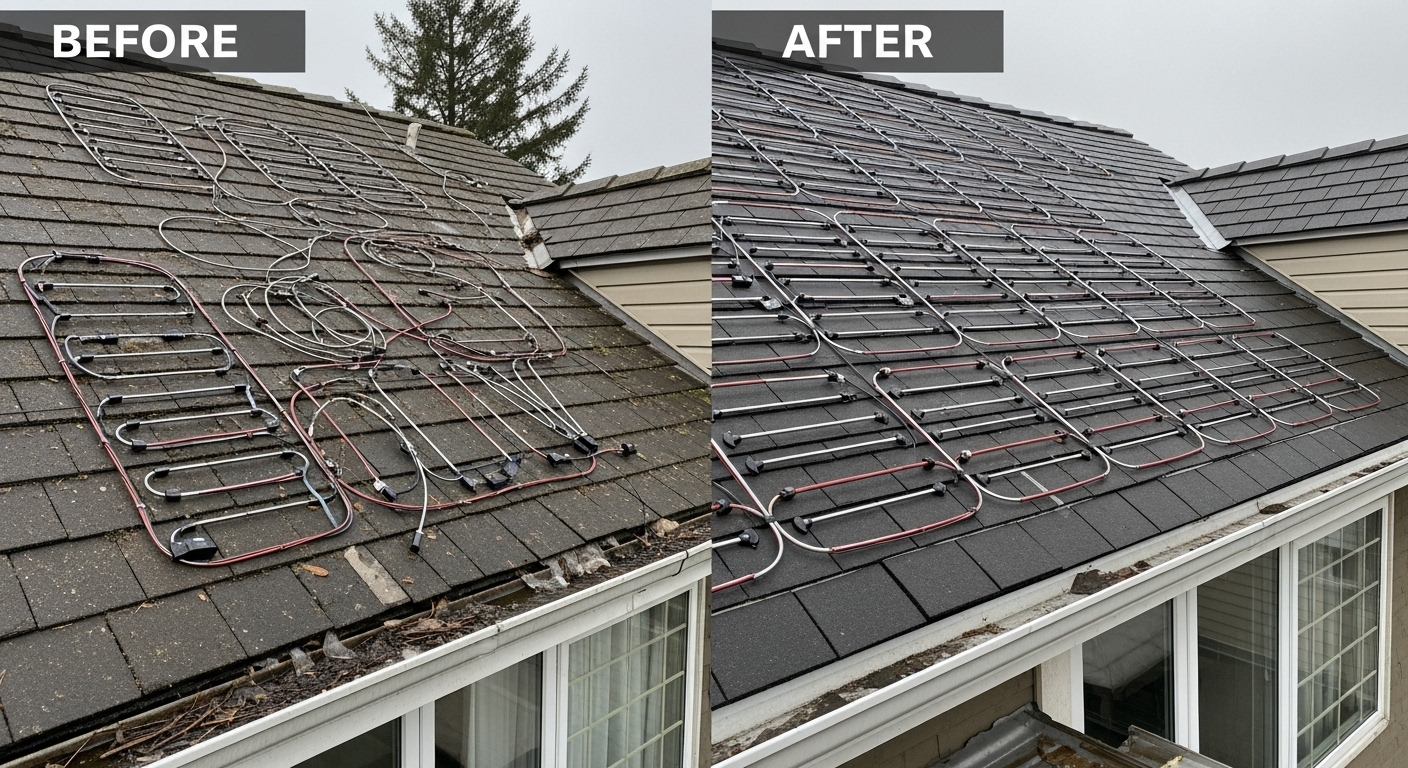 Before and After Heat Cable Roof Replacement in Chandler AZ - Veterans Chand Roofing