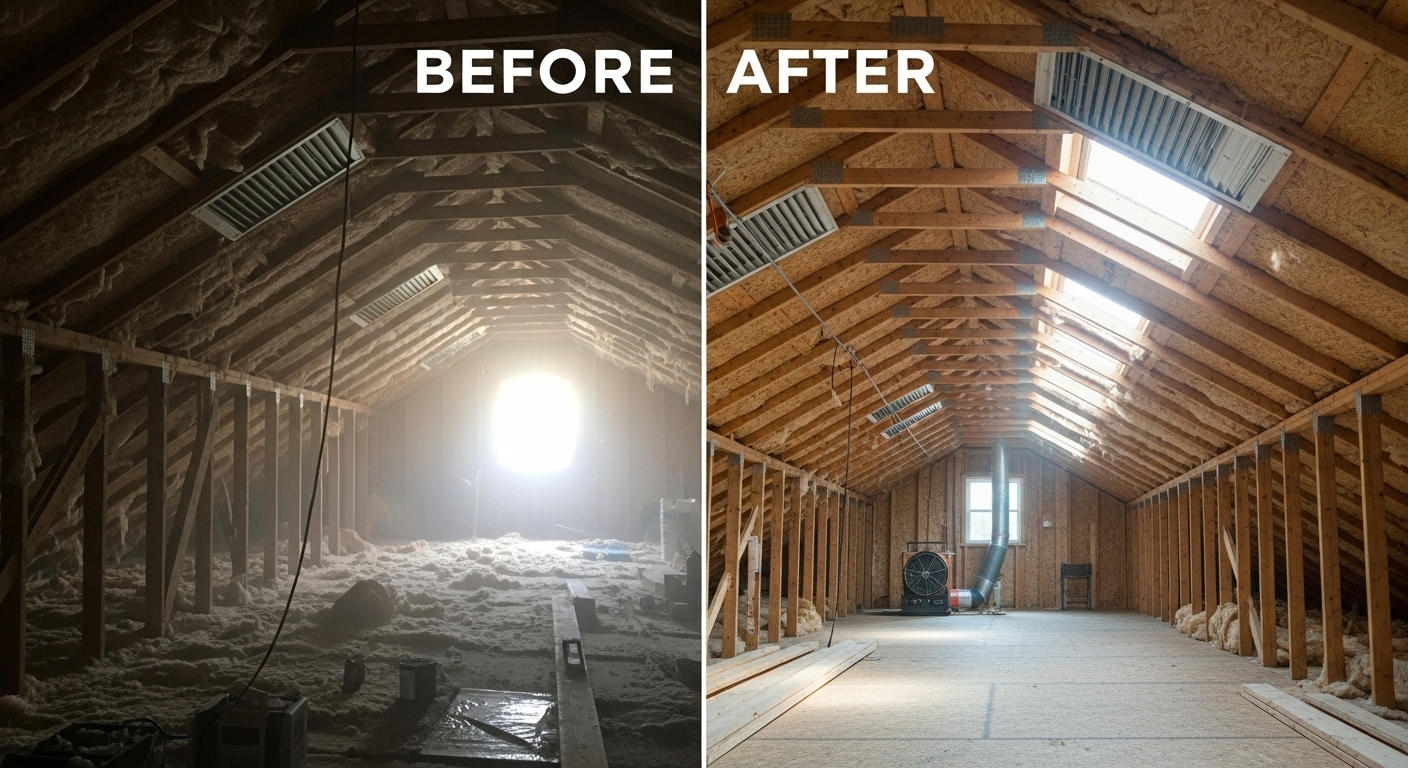 Before and After Roofing Attic Ventilation in Chandler AZ - Veterans Chand Roofing