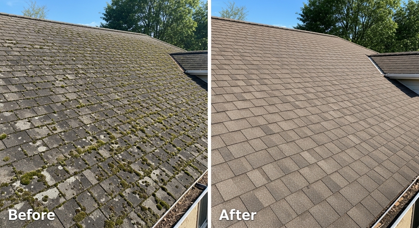 Before and After Roof Cleaning in Chandler AZ - Veterans Chand Roofing
