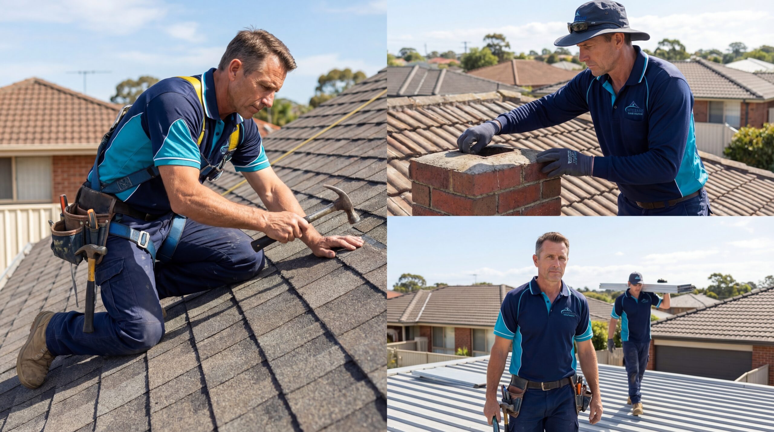 Veterans Chand Roofing technicians working on tile, shingle, metal, and flat roof systems in Chandler AZ
